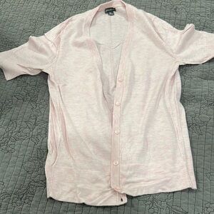 Light Pink Button-Up Cardigan